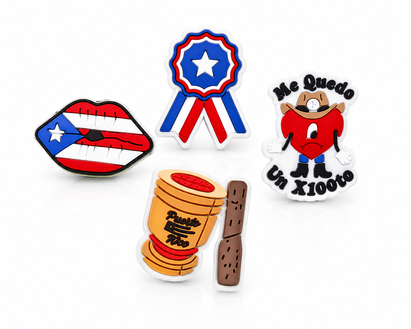 Puerto Rico Pride Shoe Charm Pack - 4 piece Bundle (#1)