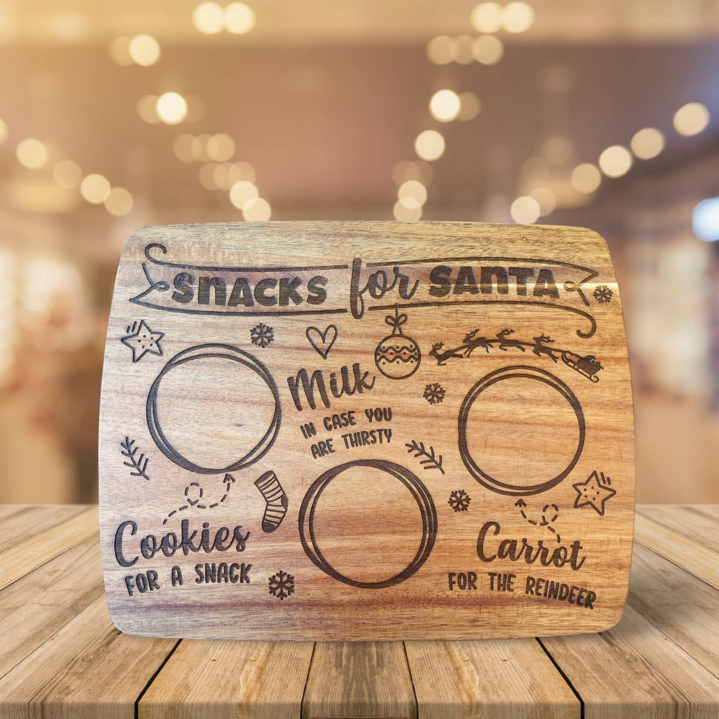 Snacks for Santa Engraved Cutting Board