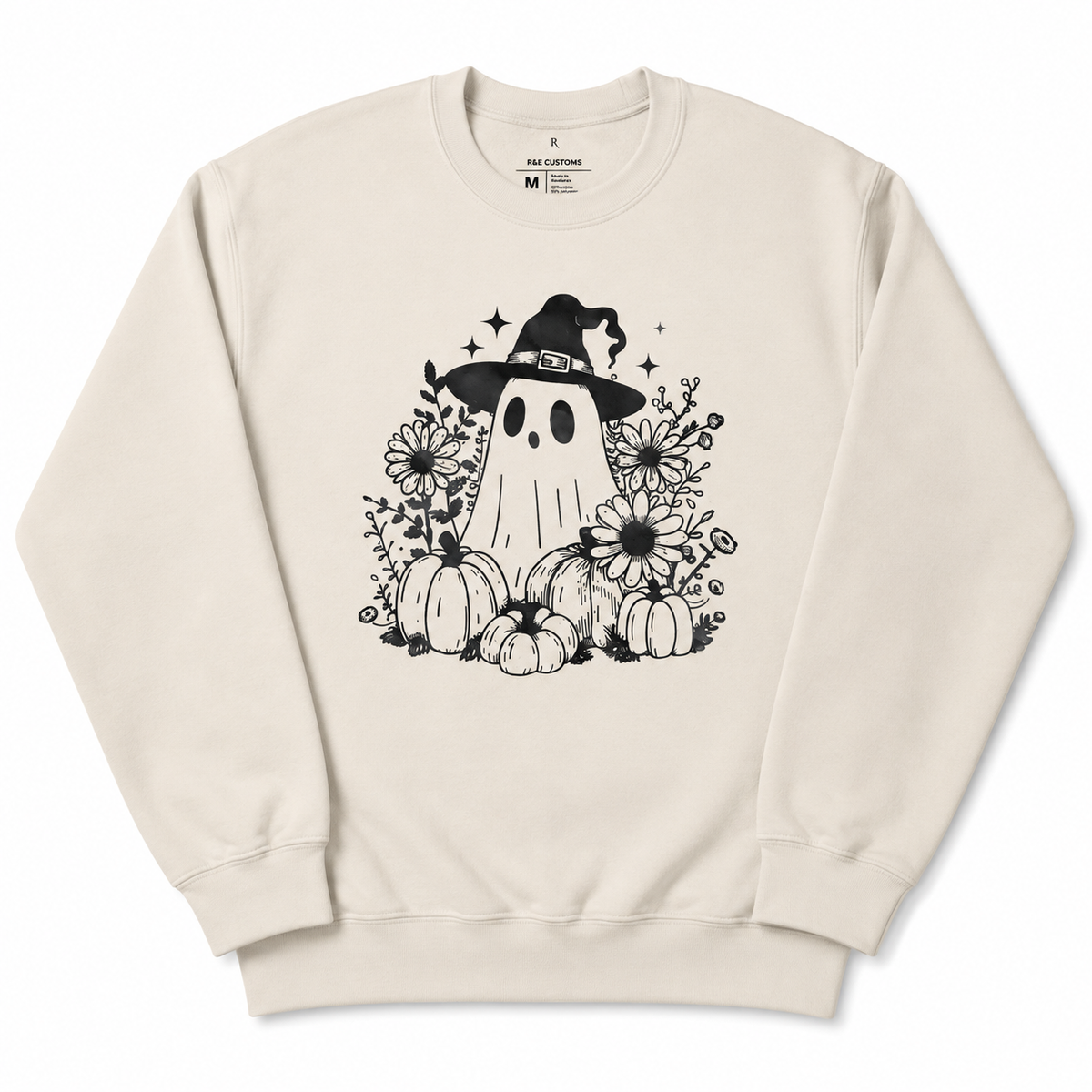 Ghost Crewneck Sweater | Retro Halloween Graphic Sweatshirt