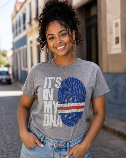 It’s In My DNA Cape Verdean Flag T-Shirt – Premium Soft Cotton Unisex Cultural Heritage Graphic Tee